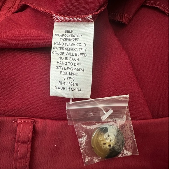 NWT Glam Maroon High Waist Satin Dress Shorts size S - Picture 5 of 6